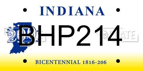 BHP214 Indiana License Plate