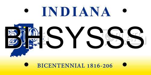 BHSYSSS Indiana License Plate