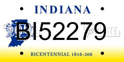 BI52279 Indiana License Plate