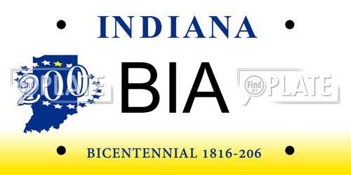BIA Indiana License Plate
