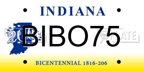 BIBO75 Indiana License Plate