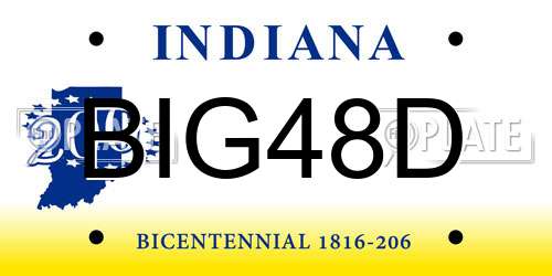 BIG48D Indiana License Plate