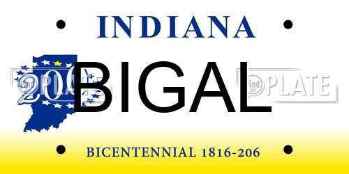 BIGAL Indiana License Plate