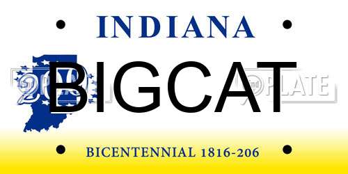 BIGCAT Indiana License Plate