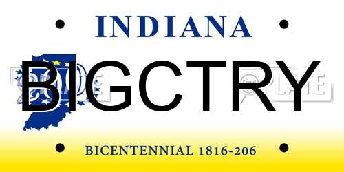 BIGCTRY Indiana License Plate