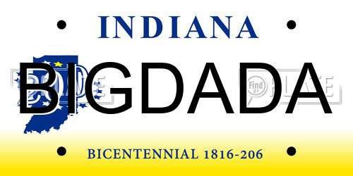 BIGDADA Indiana License Plate