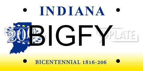 BIGFY Indiana License Plate