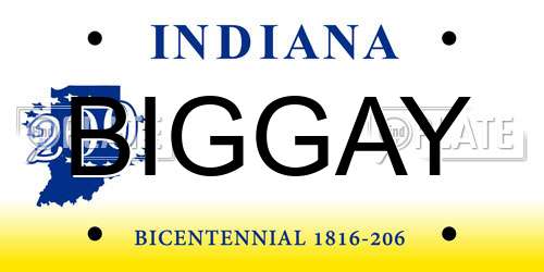 BIGGAY Indiana License Plate