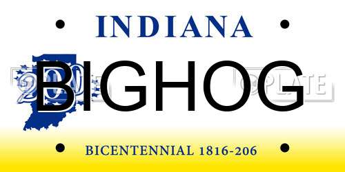 BIGHOG Indiana License Plate