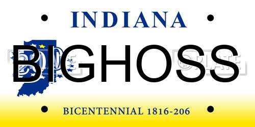 BIGHOSS Indiana License Plate