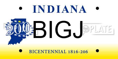 BIGJ Indiana License Plate