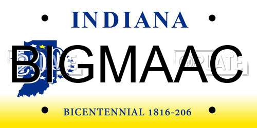 BIGMAAC Indiana License Plate