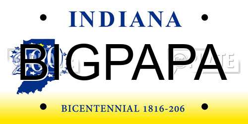 BIGPAPA Indiana License Plate