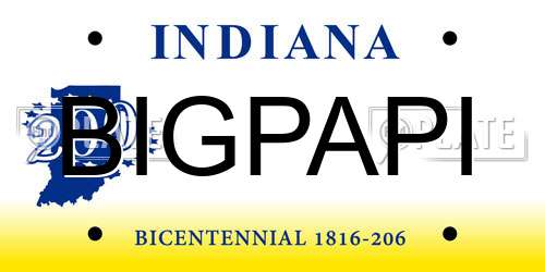 BIGPAPI Indiana License Plate