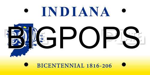 BIGPOPS Indiana License Plate
