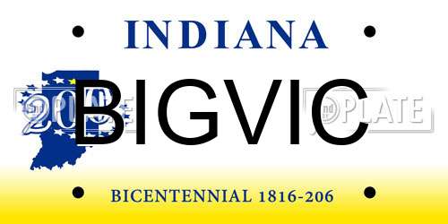 BIGVIC Indiana License Plate