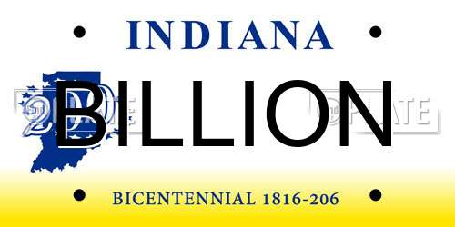 BILLION Indiana License Plate
