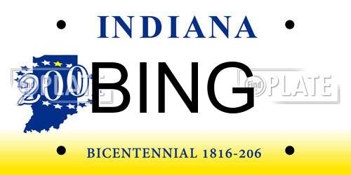 BING Indiana License Plate
