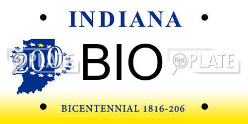 BIO Indiana License Plate