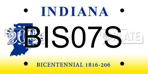 BIS07S Indiana License Plate
