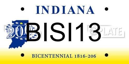 BISI13 Indiana License Plate