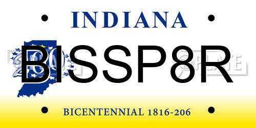 BISSP8R Indiana License Plate