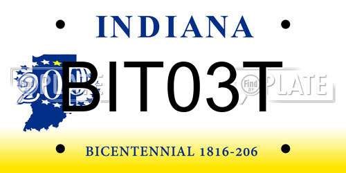 BIT03T Indiana License Plate