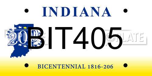 BIT405 Indiana License Plate