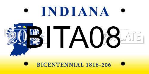 BITA08 Indiana License Plate
