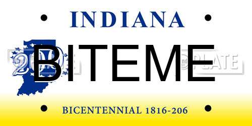 BITEME Indiana License Plate