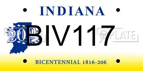 BIV117 Indiana License Plate