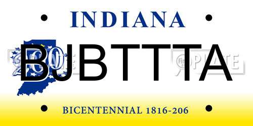 BJBTTTA Indiana License Plate
