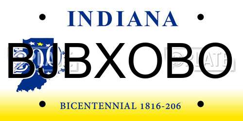 BJBXOBO Indiana License Plate
