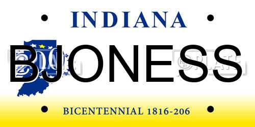 BJONESS Indiana License Plate