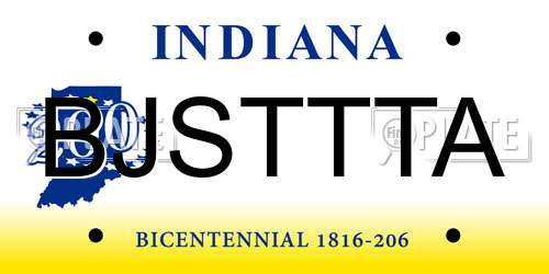 BJSTTTA Indiana License Plate