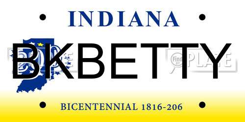 BKBETTY Indiana License Plate