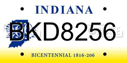 BKD8256 Indiana License Plate