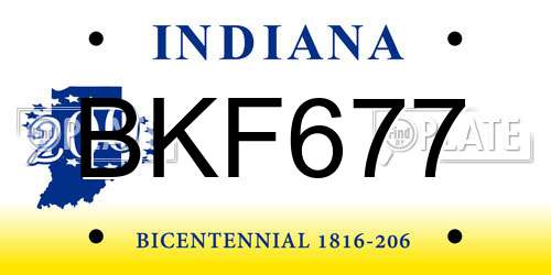 BKF677 Indiana License Plate