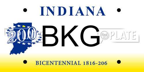 BKG Indiana License Plate