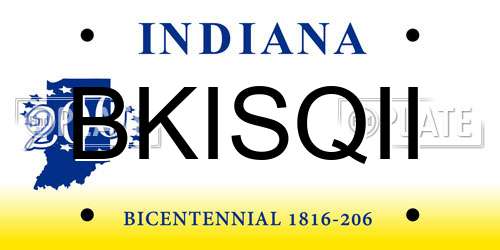 BKISQII Indiana License Plate