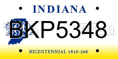 BKP5348 Indiana License Plate