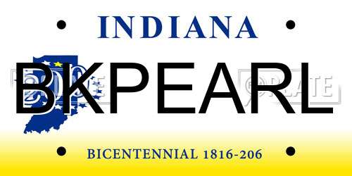 BKPEARL Indiana License Plate