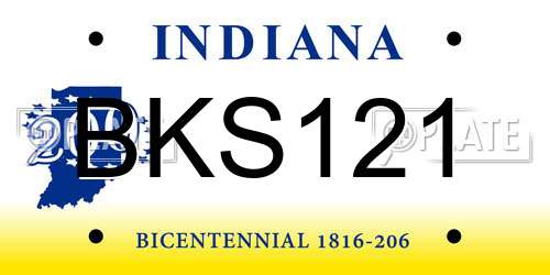 BKS121 Indiana License Plate