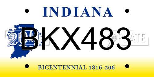 BKX483 Indiana License Plate