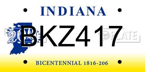 BKZ417 Indiana License Plate