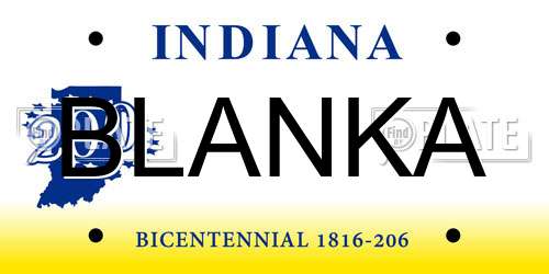 BLANKA Indiana License Plate