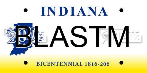 BLASTM Indiana License Plate
