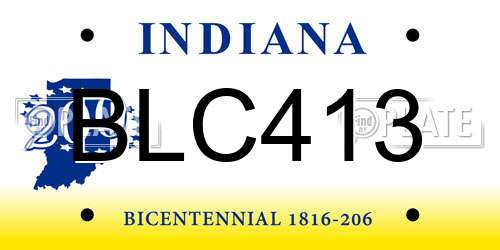 BLC413 Indiana License Plate