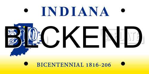 BLCKEND Indiana License Plate