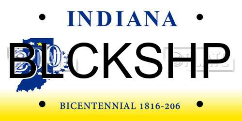 BLCKSHP Indiana License Plate